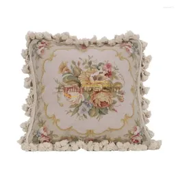 Pillow Floss Hold National Woven Needlepoint High-end Thickening Rococo American Hand Embroidered Cloth Art