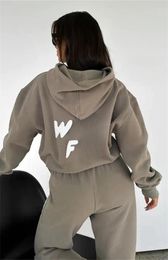 Womens hoodie foxx designer hoody foxs tracksuit white sweatshirt joggers fashion sports two 2 piece set Long Sleeves Pullover Hooded Women Foxx Street Sportwear