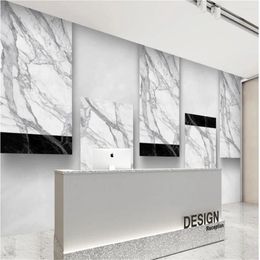 Wallpapers Modern Light Luxury Geometric Marble 3d Murals Wallpaper For Living Room