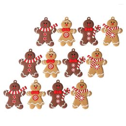 Decorative Figurines 12 Pcs Christmas Gingerbread Man Hanging Decors Home Cell Phone Tree Pvc Soft Glue Adorns Decorations