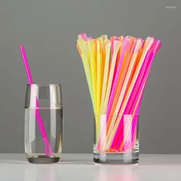 Drinking Straws 50pcs Plastic Straw Spoon Disposable Tea Tools Washable Bar Accessory