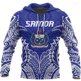 Men's Hoodies Winter 3D Samoa Coat Of Arms Printing For Men Flag Emblem Graphic Hooded Sweatshirts Harajuku Long Sleeves Top