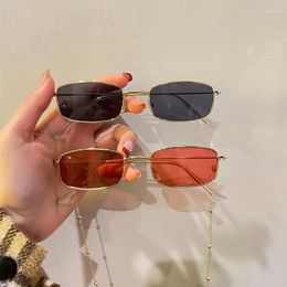 Sunglasses Vintage Fashion European And American Metal Small Square Frame Uv Protection For Women Men