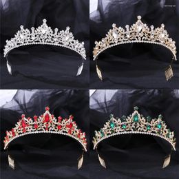 Hair Clips Baroque Crystal Crown Tiara Rhinestone Prom Princess Diadem Tiaras And Crowns For Women Bride Wedding Accessories Jewellery