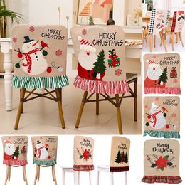 Chair Covers Christmas Backrest Home Table Ornament Gift Year Party Supplies Dining Eco-friendly Comfortable Decor