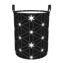 Laundry Bags Flower Of Life Star Basket Collapsible Mandala Clothes Hamper For Nursery Kids Toys Storage Bag