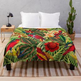 Blankets Vintage Tropical Bird Jungle Garden Throw Blanket