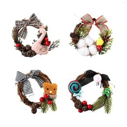 Decorative Flowers Christmas Wreath For Front 3.94inch Xmas Decoration Garland Holiday Window Farmhouse Fireplace Festival