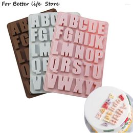 Baking Moulds 1Pcs Silica Gel 26 Capital Letters Cake Mould Hole Chocolate DIY Large Rectangle