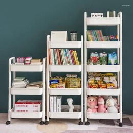 Kitchen Storage 2024 Year HOOKI Official Trolley Rack Living Room Snack Shelf Mobile Multi-Layer Floor Bedroom Table Dormitory Fa