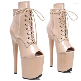 Dance Shoes 20CM/8inches PU Upper Modern Sexy Nightclub Pole High Heel Platform Women's Ankle Boots 094