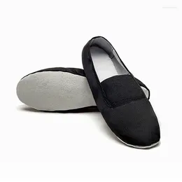 Dance Shoes USHINE EU22-45 Whole Leather Sole Black White Flat Yoga Teacher Fitness Gymnastic Ballet For Children Woman Man