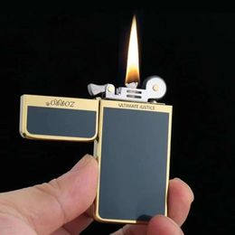 ZORRO Ultra-thin Kerosene Lighter Pure Copper High-grade Resin Grinding Wheel Ignition Smoking Accessories Men's Gift 7MM