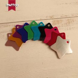 Dog Apparel 10pcs/lot Wholesale Good Cat Name Charm Craved Phone Number Customs Tag Star Sharp Id 10 Colours DIT-023