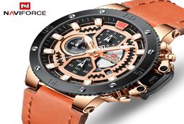 NAVIFORCE Mens Watches Top Brand Luxury Quartz Gold Watch Men Leather Military Waterproof Sport Wristwatch Relogio Masculino5752466