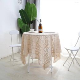 Table Cloth Crochet Tablecloth With Tassel Lace Dustproof Household Piano Cover For Kitchen Dinning Party Holiday