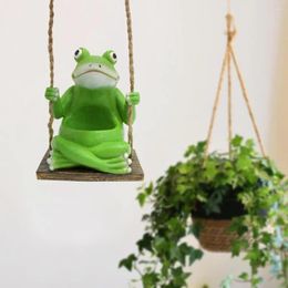 Vases Decorative Hanging Pot Weather-proof Swing Frog Flowerpot For Indoor Outdoor Use Resin Figurine Planter Home Balcony