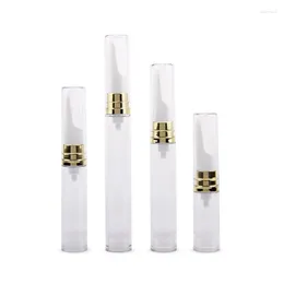 Storage Bottles Eye Cream Airless Pump Bottle 5ML10ML 12ML 15ML Clear Gold Empty Plastic Cosmetic Serum Sample Refillable Packing Vacuum