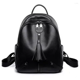 School Bags Women Backpack Female Genuine Leather Backpacks Bagpack Real College Students Girls Young Lady Travel Back Pack