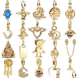 Charms 2023 New 14K Gold Plated Bee Blue Eyes 925 Sier Beads Fit Original Bracelets Bangles Women Jewellery Gifts Diy Drop Delivery Find Dhkhf