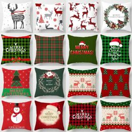 Pillow ZENGIA Christmas Cover Merry Decoration Navidad Home Decorative Pillows Santa Claus Throw