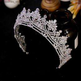 Wedding Hair Jewellery 2024 NEW Luxury Zircon Bridal Lengthen Crown Tiara Silver Plated Crystal Prom Diadem Headband Wedding Hair Accessories Jewellery L46