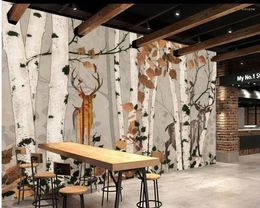 Wallpapers 3d Murals Wallpaper For Living Room Hand Painted Forest Minimalist Nature Background Wall