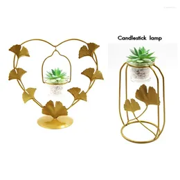 Candle Holders Wrought Iron Holder Heart Leaf Stand Candlestick Wedding Decor