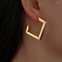 Hoop Earrings Retro Minimalist Square Irregular Exaggerated Cool Girl Fashion Earring For Women Accessories 2024