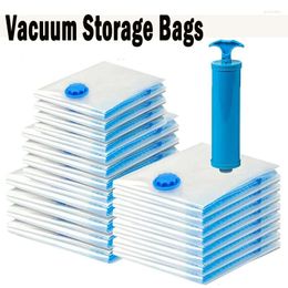 Storage Bags Vacuum Space Saving For Comforters Clothes Pillow Bedding Blanket Double Seal With Hand Pump