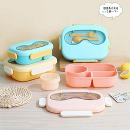 Dinnerware Picnic Box Fruit Salad Lunch With 3 Compartments High Grade Leak Proof Bento For Kids Adults Microwavable