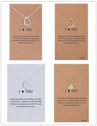 Dogeared Necklace With Gift card I Love You Heart Pendant For women Gold Color Link Fashion Jewelry Gift6071374