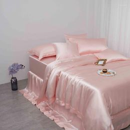 Bedding Sets 28mm Mulberry Silk Bed Linen 2 Bedrooms Sheet Set Duvet Cover