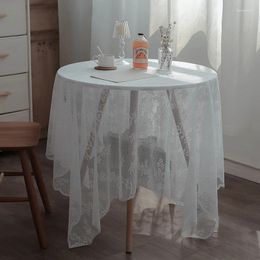 Table Cloth White Lace Tablecloth French Hollowed Out Gentle Home Decoration Fabric Art Dustproof Shooting Props Wedding Decor