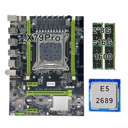 Motherboards KEYIYOU X79 pro Motherboard Set With LGA2011 Combos intel Xeon 2689 CPU 2pcs * 8GB = 16GB Memory DDR3 RAM 1600Mhz12800R D3