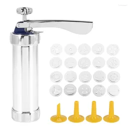 Baking Moulds Cookie Press Stainless Steel Spritz Icing Kit With 20 Mould Discs And 4 Piping Nozzle For DIY Biscuit