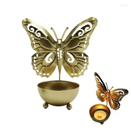 Candle Holders Display Holder Butterfly Bowl Tea Light Desktop Metal Tabletop Ornaments For Living Room Bedroom Study