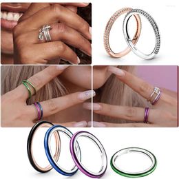 Cluster Rings Ring Color ME 925 Silver Gold Simple Style Jewelry Anniversary Pair It With A Pendant Fit Party Gifts DIY