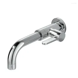 Bathroom Sink Faucets MTTUZK Splashproof Wall-mounted Long Mop Pool Faucet Single Cold Chrome Brass Basin Tap