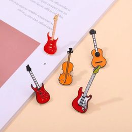 Enamel Pins Custom Bass Guitar Brooches Musical Instrument Lapel Badges Cartoon Jewelry Gift for Kids Friends