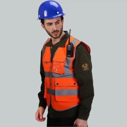 Clothing Orange Safety vests reflective with logo printing security waistcoats New arrival