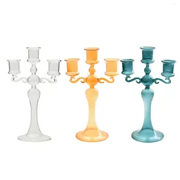 Candle Holders Glass Holder Ornament Candelabras Candlestick For Valentine's Year Housewarming Anniversary Spring Festival