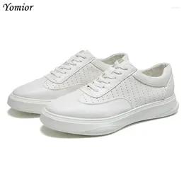 Casual Shoes Yomior Fashion Brand Men Genuine Leather Loafers Flats Luxury Designer Travel Summer Breathable White Black