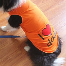 Dog Apparel Daddy Mommy Letter Printing Design Pet Dogs Summer Vest Clothes Free Shiping By CPAM Medium Large Clothing