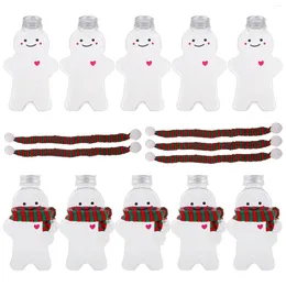 Storage Bottles 10 Sets Christmas Drink Bottle Empty Beverage Gingerbread Container Adorable Juice The Pet Wrapping Water