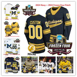 Tyler Duke 2024 Frozen Four Michigan Hockey Jersey Josh Eernisse Nick Moldenhauer Garrett Schifsky Jacob Barczewski Custom Stitched Michigan Wolverines Jerseys