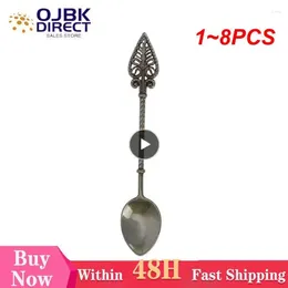 Coffee Scoops 1-8PCS Byzantine Mediaeval Retro Staff Spoon Sugar Tea Dessert Scoop Cake Mini Ice Cream Carving Alloy Teaspoon