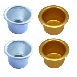 Candle Holders 10pcs Cups Candlestick Holder Aluminium Bucket 27mm Gold/Silver DIY Candles Containers Home El Dinner Table Ornament