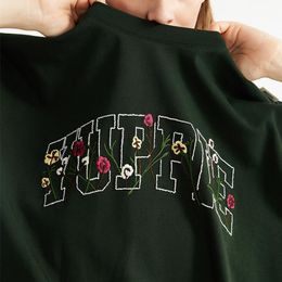 1 Quality T Shirts 2024ss Summer New Style Letters Flower Print Cotton Men & Women Short Sleeve T-Shirt