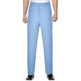 Men's Pants Slim Waist Full Trousers Casual Solid Mid Pocket Length Fashion Pant Big And Tall